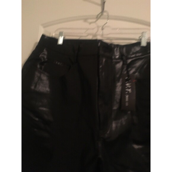 Vintage RVT Jeans Co Women's Plus Black Faux Bonded Hard Leather Pants Size 20 - Picture 3 of 9